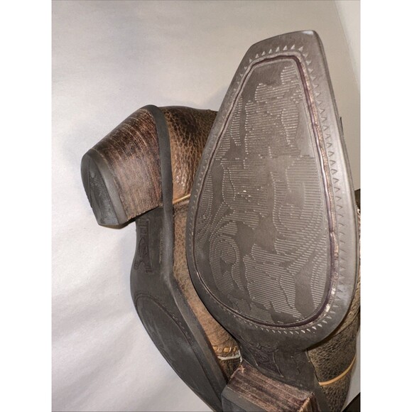 Pre-owned ARIAT Boots Women Brown Oiled Leather Dixie 21286 Cowboy Rowdy 7B - Picture 5 of 9